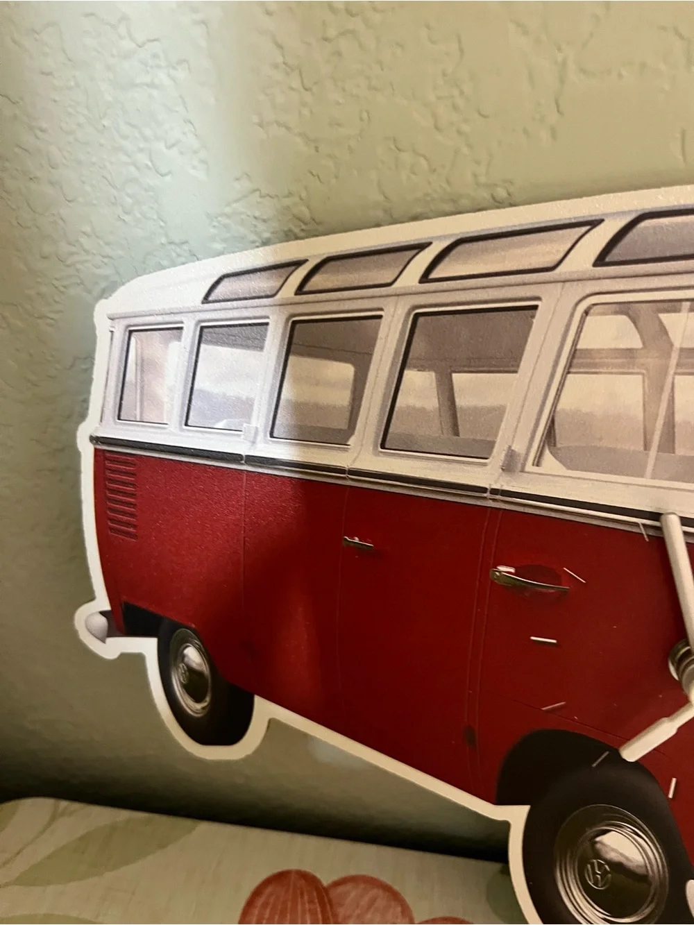NEw Vintage VW Red and White Camper Bus Wall Clock